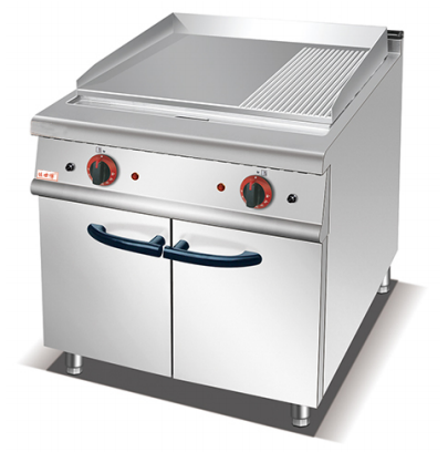 GAS GRIDDLE(2/3 FLAT,1/3 GROOVED)WITH CABINET