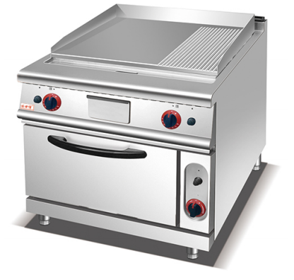GAS GRIDDLE(2/3FLAT,1/3PIT GROOVED)WITH CABINET
