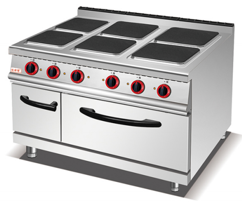 ELECTRIC 6-HOT SQUARE PLATE COOKER WITH CABINET